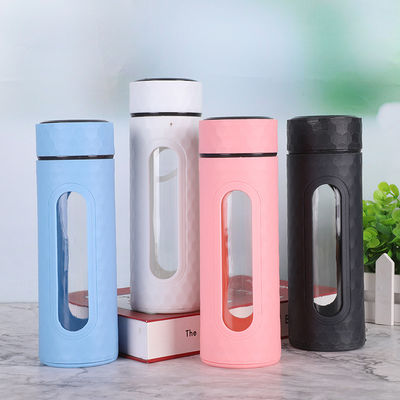 Buy Customized Light Weight Cute Eco Friendly 400ml Glass Bottle BPA Free Double Layer Glass Hot Water Bottle For Hot Drinks High H2 Concentration online manufacture