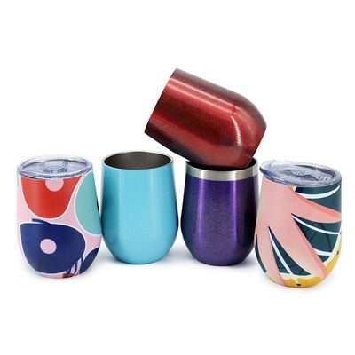 Buy Egg Shaped 12 Oz Vacuum Insulated Tumbler Custom Stainless Steel Wine Tumbler With Leakproof Lid Keeping Drink Hot Cold 3-6 Hours Considerate Design online manufacture