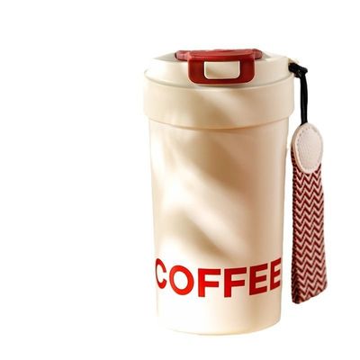 Buy Leakproof Spillproof 460ML Double Wall Custom Metal Tumblers Thermal Insulated Coffee Mug With Inner Ceramic Coating Flip Flop Lid Lightweight online manufacture