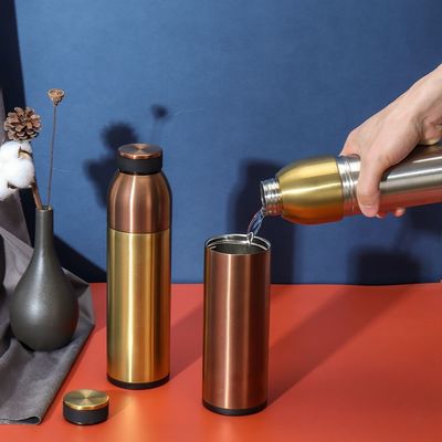 Buy 450ML 600ML Wide Mouth Insulated Stainless Steel Flask 2 In 1 304 Stainless Steel Camping Water Bottle Vacuumed Diswasher Safe Leak Proof online manufacture