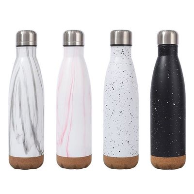 Buy Cola Shaped Double Wall Vacuum Insulated Stainless Steel Water Bottle 500ML Custom Metal Water Bottles With Cork Bottom For Sports online manufacture