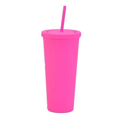 Buy 22 Ounces Colorful Iced Coffee Travel Mug With Straw Personalized Plastic Tumblers For Parties Birthdays Leak Proof Splash Proof And Easy To Clean online manufacture