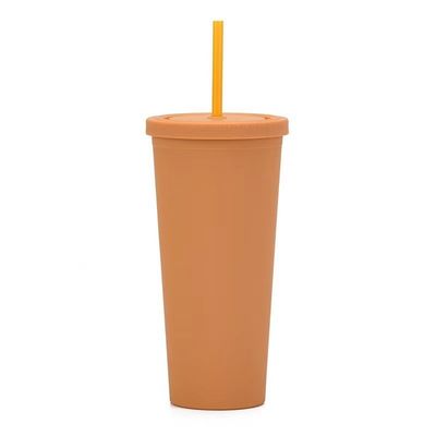 Buy 450ml 650ml 22oz Plastic Travel Tumbler With Straw And Lid 6 Vibrant Colors Reusable Plastic Coffee Tumbler Eco Friendly Customized Acceptable online manufacture