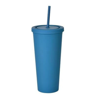 Buy RTS 24oz AS/PS Material Custom Printed Plastic Tumblers Reusable Double Wall Plastic Cup With Straw Candy Color Non Slip Environmental Friendly online manufacture