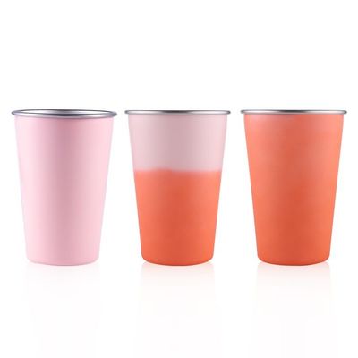 Buy Leak Proof Single Wall Stainless Steel Cup Color Changing Insulated Iced Coffee Tumbler With Straw Easy To Store For Family Dinner Or Outdoor Activities online manufacture