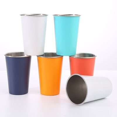 Buy 260/350/400/500/600ML Outdoor Stainless Steel Camping Mug Single Wall Custom Printed Stainless Steel Beer Mug Lightweight Customized Drop Proof online manufacture