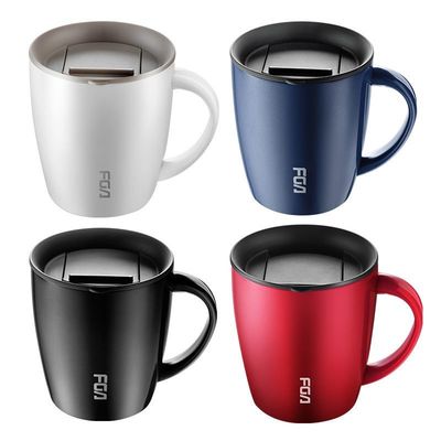 Buy Custom Color Double Wall Thermal Stainless Steel Coffee Mugs 380ml Insulated Coffee Travel Cup With Handle Elegant Design Good Heat Insulation online manufacture
