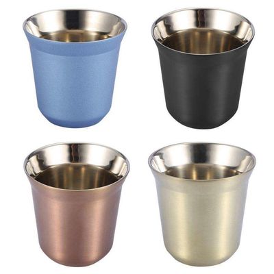 Buy Custom Print 80ml 160ml Double Wall Stainless Steel Coffee Mug Travel Stainless Steel Espresso Cups  Small Size Easy To Hold And Clean online manufacture