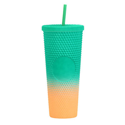 Buy 24oz Studded Tumbler Glossy Pink Iced Coffee Cups With Lids Reusable 24 Oz Tumbler With Lid And Straw Reusable Iced Coffee Cup Bling Cup online manufacture