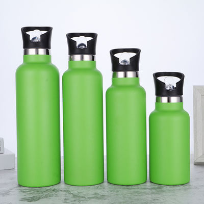 Buy 24 Oz Insulated Water Bottle With Straw Stainless Steel Water Bottles With 2 Lids Reusable Leakproof Water Flask Keep Hot And Cold Sports Metal Water Bottle For Hiking Biking Gym online manufacture