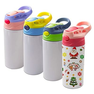 Buy Sublimation Blank Stainless Steel Water Bottle 12 OZ Straight Stainless Steel Insulated Tumblers Different Color Splash-Proof Lid Shatterproof Water Cup online manufacture