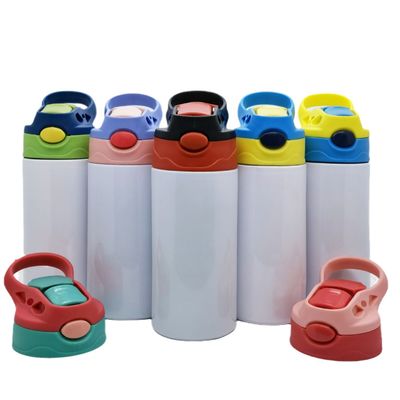 Buy Kids Sublimation Tumbler 12oz Sublimation Kids Water Bottle With One-Click Pop-Up Straw Lid And Handle Stainless Steel Insulated Sublimation Kids Sippy Cups Blanks With Shrink Films online manufacture