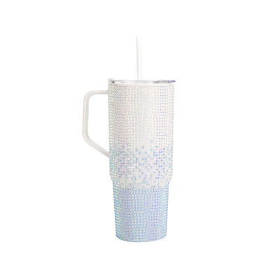 Buy Cross Border 1200ml Single-Wall Tumbler With Shiny Diamonds Handle And Straw online manufacture