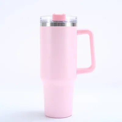 Buy 40 Oz  Stainless Steel Tumbler With Handle And Straw Reusable Insulated Tumbler Travel Mug Keeps Drinks Cold For Husband Travel Office Gifts online manufacture