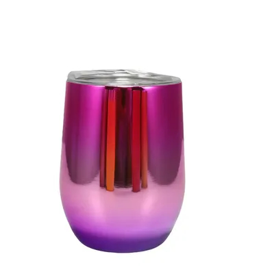 Buy 12oz Insulated Wine Tumbler With Lid Double Wall Vacuum Stainless Steel Glass Coffee Mug Insulated Tumbler Cup For Champaign Cocktail Beer online manufacture