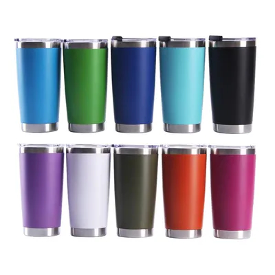 Buy Wholesale 20oz Double Wall Vacuum Insulated Tumbler Stainless Steel Car Travel Coffee Mugs With Lids online manufacture