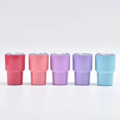 Buy 3oz Mini Tumbler Shot Glass With Straw And Lid , 24 Pack Stainless Steel Sublimation Shot Glasses For Wedding Party Whiskey Cocktail Bar With Straw And Lid online manufacture