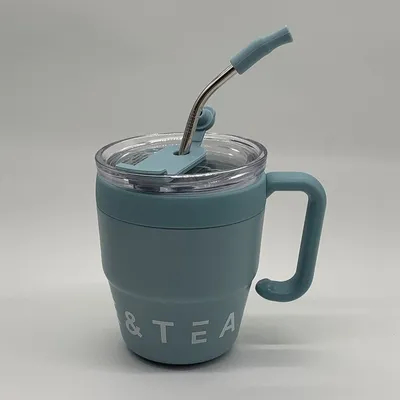 Buy Insulated Travel Mug 1Pcs 480ml Stainless Steel Coffee Cup With Straw Lid Thermos Mug For Hot Cold Drinks Water Tea Milk Office Outdoor Portable Bottle online manufacture