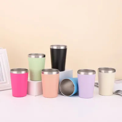 Buy 8oz/12oz Customized Double Wall Stainless Steel Mug Stainless Steel Vacuum Insulated Tumbler With Plastic Bpa Free Lid Easy To Clean online manufacture