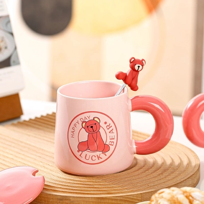 Buy Bear Ceramic Mug with Lid and Spoon 300ml USB Heating online manufacture