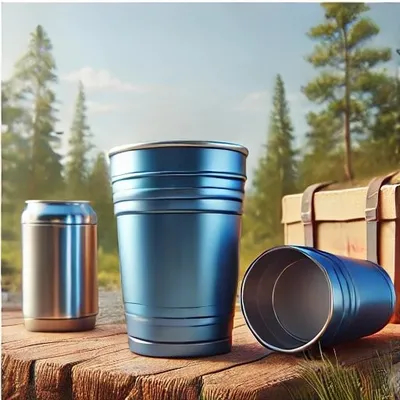 Buy Dishwasher Safe 16oz Metallic Blue Aluminum Camping Cup Lightweight Durable Aluminum Insulated Cup Reusable Aluminum Cups For Outdoor Use Lightweight online manufacture