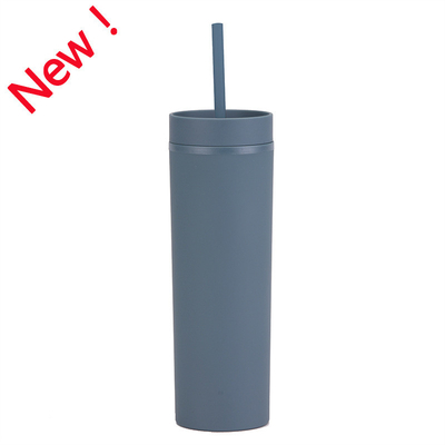 Buy Skinny Tumbler With Lids And Straws 16Oz Matte Deep Red Bulk Reusable Pastel Acrylic Double Wall Plastic Tumbler For Cold Hot Drinks Coffee DIY online manufacture