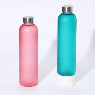 Buy Stylish Gradient Outdoor Large Capacity Sports Frosted Plastic Water Bottle 1 Litre 1000ml Drink Bottle Bpa Free Safe With Copper Lid online manufacture