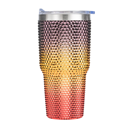 Buy 750ml Food Grade Custom Sparkly Water Bottle Iridescent Inlaid Diamond Glitter Custom Studded Tumbler With Straw Easy To Hold And Clean 9.7*23.2cm online manufacture