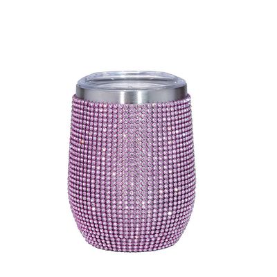 Buy Exquisite 360ml Rhinestone Bling Tumbler Egg Shape 12 Oz Insulated Tumbler With Lid Vacuum Sealed Insulation Customized Color 9.7*23.2cm online manufacture