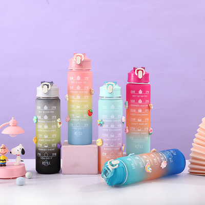 Buy Lightweight 550/750/1000ML Gradient Color Plastic Motivational Water Bottle Set Of 4 Bpa Free Portable Plastic Water Bottle Set OEM ODM  Service Available online manufacture