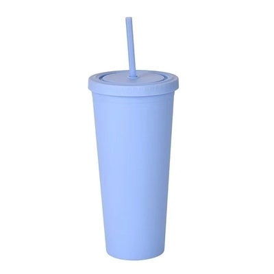 Buy Colorful 450/650ml Candy Color Double Insulated Plastic Tumblers Acrylic Matte Tumbler With Straw Vacuum Sealed Insulation Splash Proof Design online manufacture