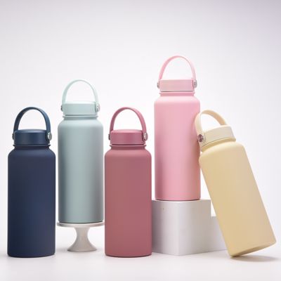 Buy New Stainless Steel Sports Water Bottle Large-capacity 1L American Wide-mouth Insulated Flask Portable Outdoor Customized Water Cup online manufacture