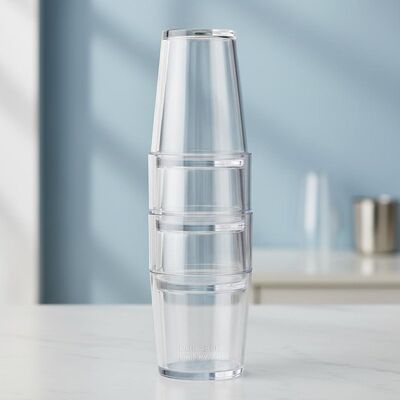 Buy Clear Plastic Tumbler Stackable Cylinder Durable Reusable Drinkware Ideal for Commercial Hospitality Events and Catering online manufacture