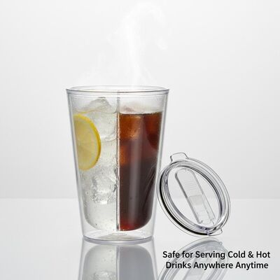 Buy Double Wall Plastic Tumbler 15 Oz Capacity BPA Free Material Safe for Serving Cold Hot Drinks Anywhere Anytime online manufacture
