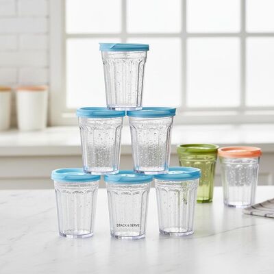 Buy Stackable Plastic Tumbler Featuring Slide Closure Lid Suitable for Restaurants Cafeterias Events and Catering Services online manufacture