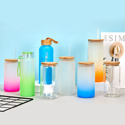 Stylish Modern Design Glass Mason Bottle Glass Iced Coffee Cups With Lids Glass Beverage Container 350/480ml Lightweight Easy To Clean