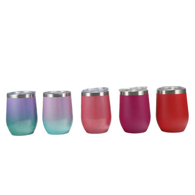 12 OZ Stainless Steel Wine Tumbler With Lid Wine Glass Tumbler Double Wall Vacuum Insulated Travel Tumbler Cup For Coffee Wine Cocktails