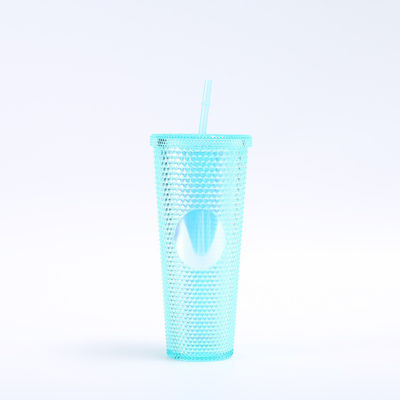 Studded Tumbler With Straw | Double Wall Tumbler Perfect For Hot And Cold Drinks Iced Coffee Cup Smoothie Cup Reusable BPA Free