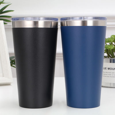 16 Oz Double Walled Insulated Stainless Steel Tumbler Set. Travel Mug Hot & Cold Drinks. Coffee Water And More