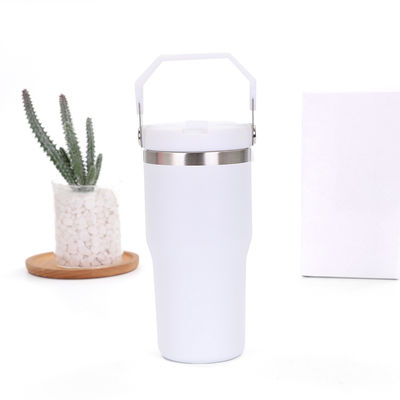 30oz Portable Car Cup 304 Stainless Steel Vacuum Straw Ice Cup Portable Vacuum Cup