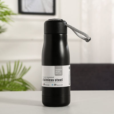 350ml Stainless Steel Metal Reusable Water Bottle With Portable Lid Hydro Insulated Thermal Flask For Hot Or Cold Drinks Direct Drinking Midnight Black