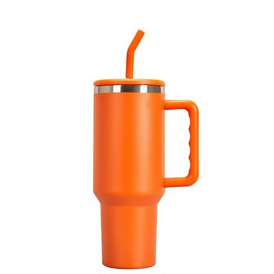 Car Cup 40oz Handle Insulated 304 Stainless Steel Large Capacity Cold-Keeping Sipper Ice Cooler Cup