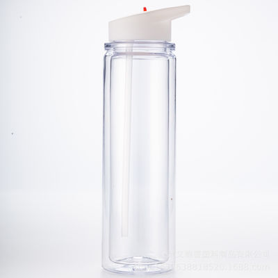 Double-layer Sequined Handle Water Bottle, Portable Sports Water Bottle With Middle Layer For Inserting RAS Water Bottle GRS Certified