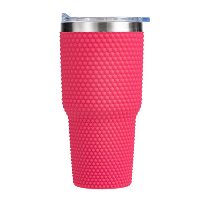Stylish Stainless Steel Tumblers: Multi-Color Options With Diamond-Textured Sleeve & Stainless Steel Lid, Perfect For Home & Office