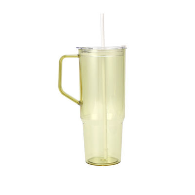 Customizable 40oz Single-layer Handle Cup Large-capacity Straw Portable Plastic Cup For Outdoor