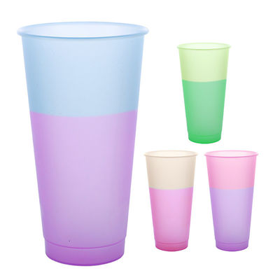 500ml Plastic Space Cup Large Capacity Simple Design Color-changing Cup Stainless Steel Lid