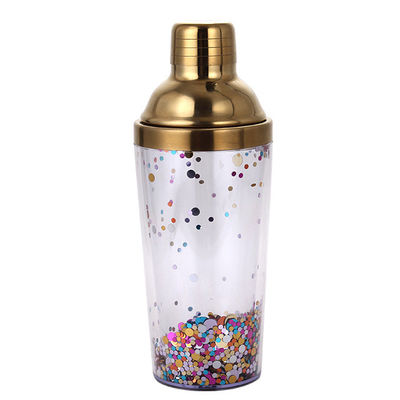 Cross-border  New Stainless Steel Glass With Engraved Scale Cocktail Shaker Glass Milk Tea Glass 450ML