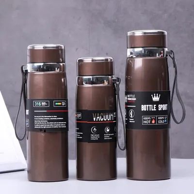 Cross-Border Exclusive Supply Of 316 Stainless Steel Thermos Mug Portable Sling Travel Kettle Large Capacity Outdoor Sports Water Bottle Batch