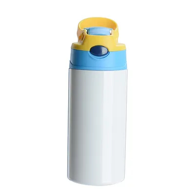 12oz Kids Sublimation Tumbler 8 Pack Kids Sublimation Tumbler Blank With One-Click Pop-Up Straw And Handle For Heat Transfer Children Sublimation Cups For Milk Soda Juice Drinks