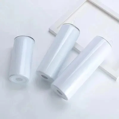 Sublimation Tumblers Bulk 20 OZ Straight Skinny Stainless Steel Double Wall Insulated Sublimation Water Bottles Blank With Lid